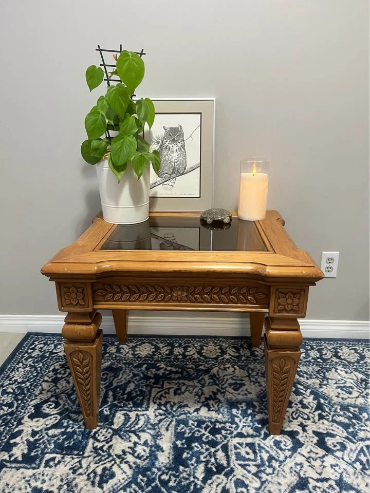 Hand Carved Vintage Accent Table - photo 2