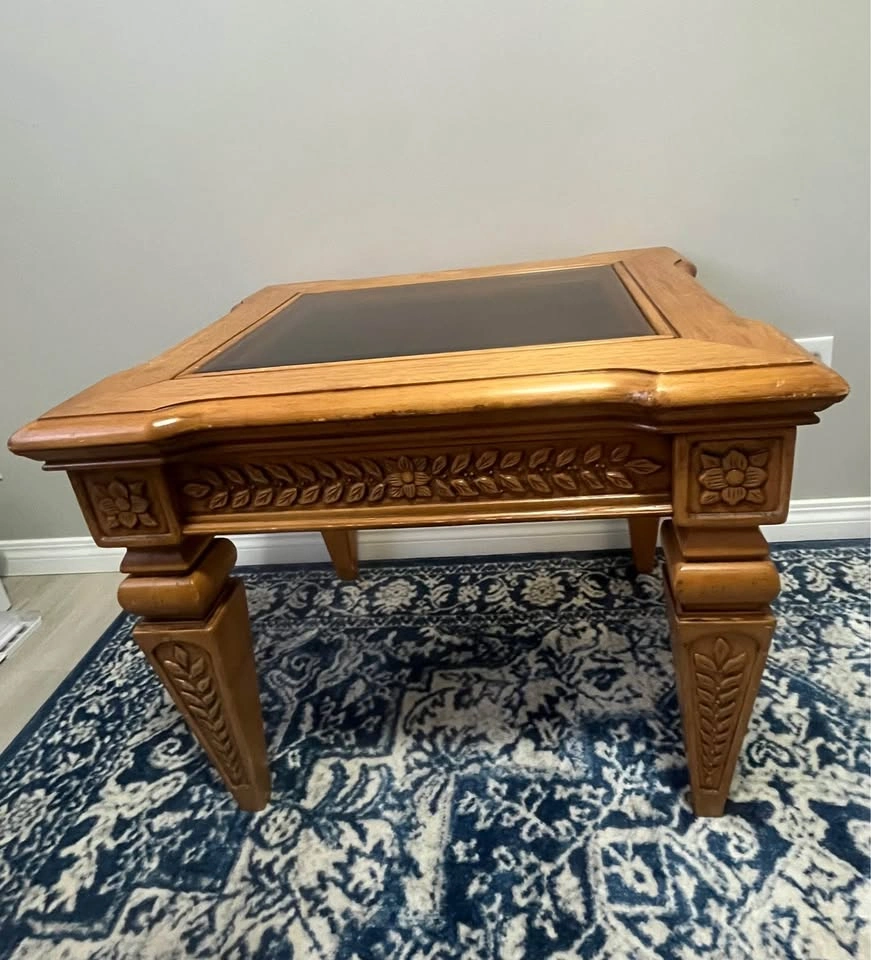 Hand Carved Vintage Accent Table - photo 5