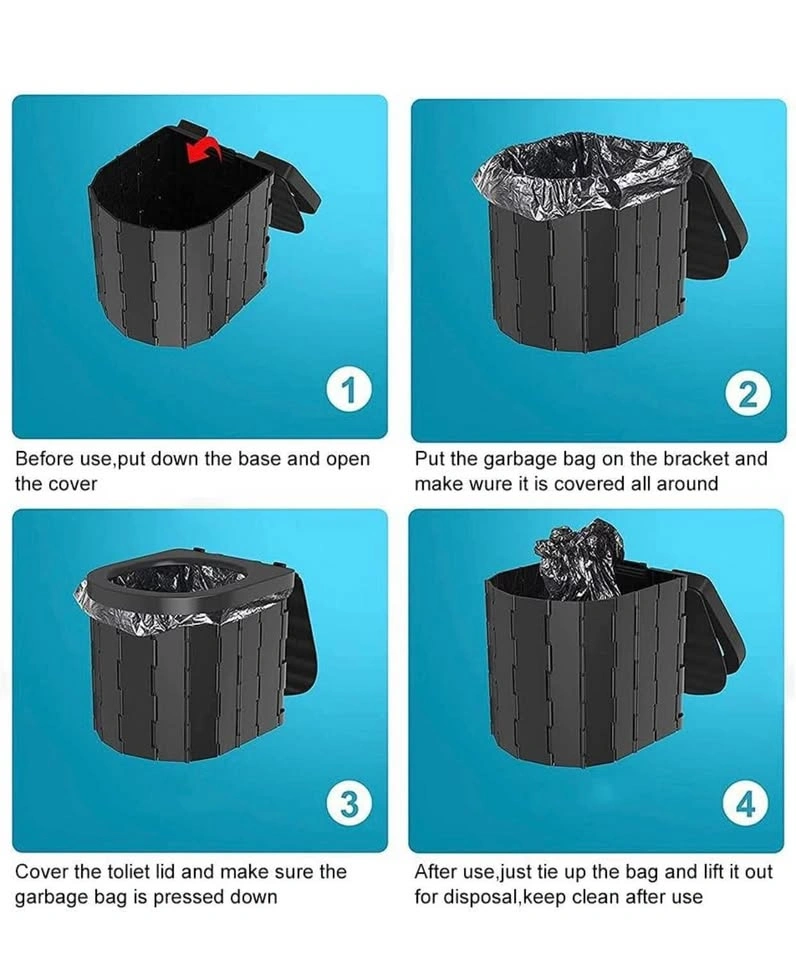 Portable Toilet Folding Camping Toilet Outdoor Toilet Bucket Toi - photo 4