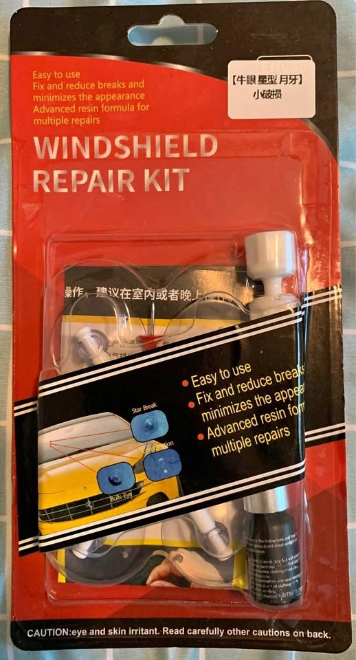 New car windshield repair kit
