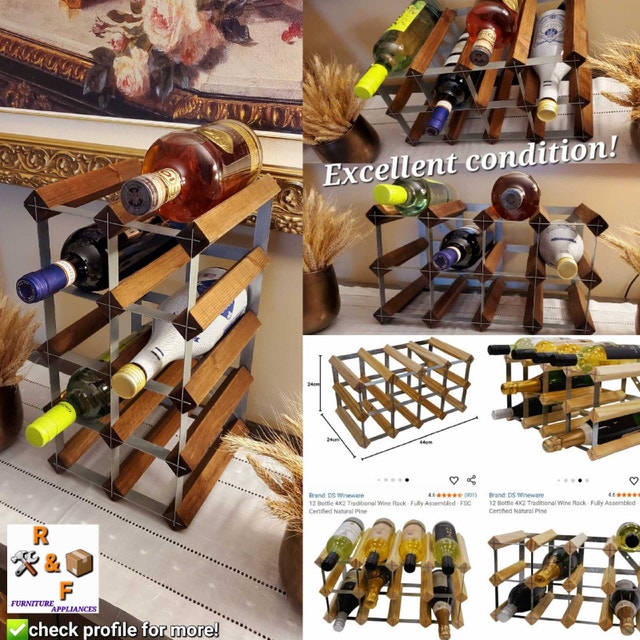 ✴️ Traditional Swedish Wine Rack Wall-Mount, Standing Shelving - photo 2