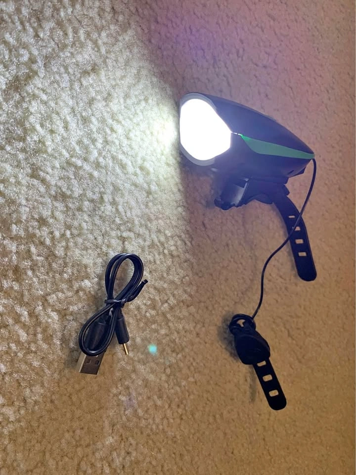 USB Rechargeable Bike Light with Horn