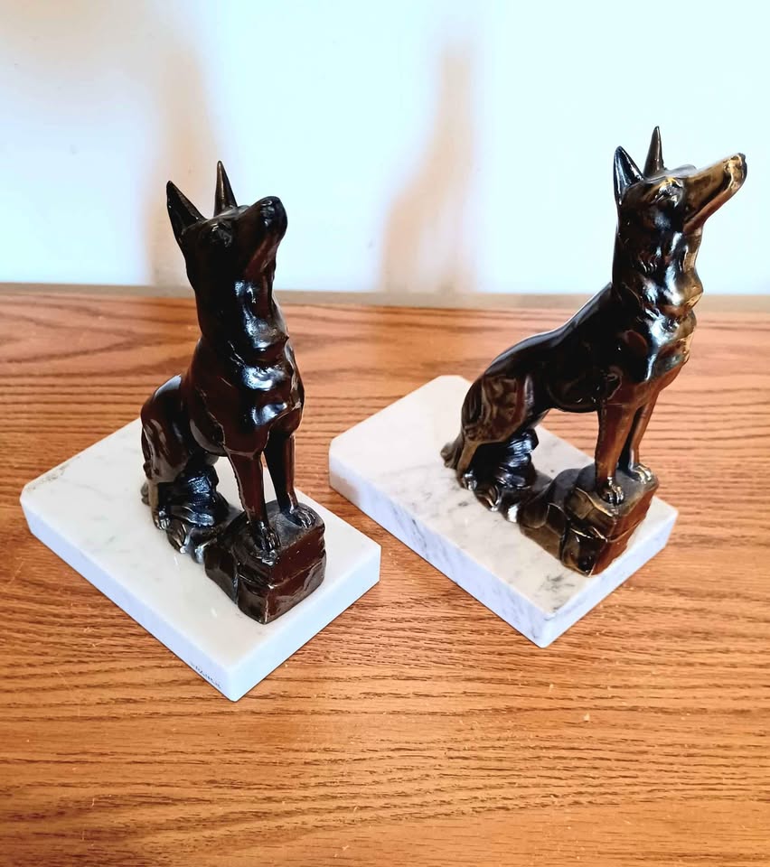 Rare Vintage French German Shepard Signed Sculptures - photo 3