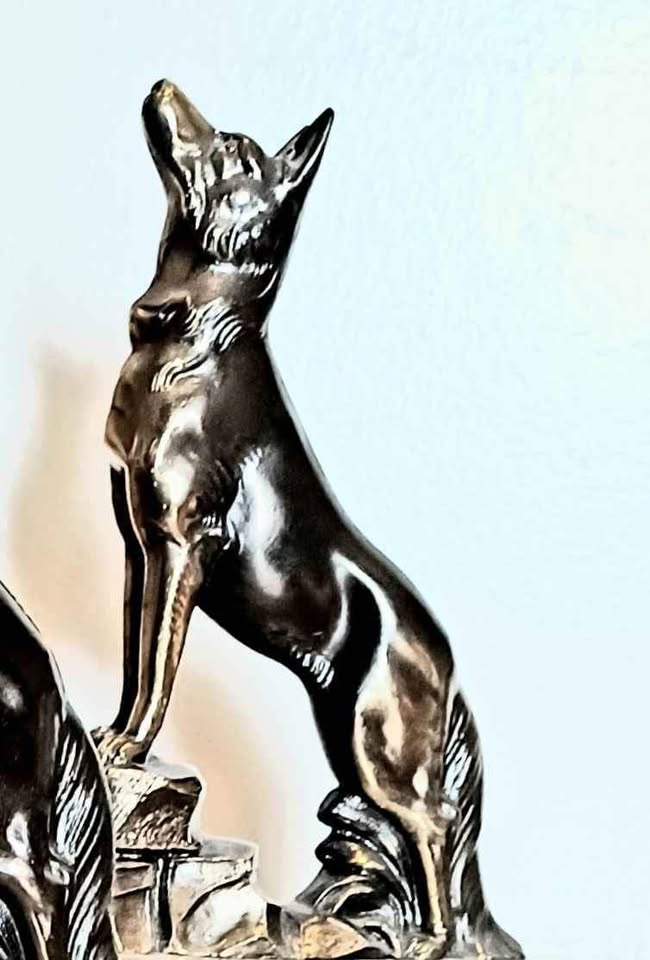 Rare Vintage French German Shepard Signed Sculptures - photo 5