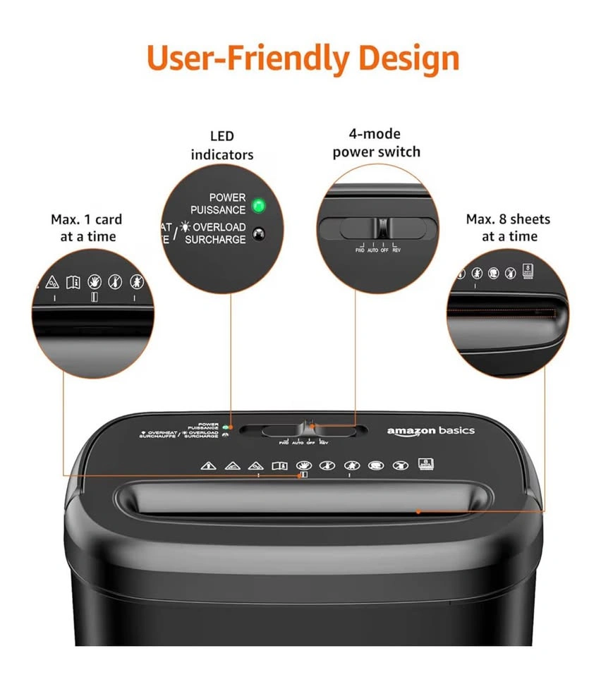 Amazon Basics 8-Sheet Cross-Cut Paper Shredder - photo 2