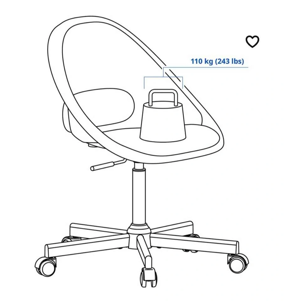 Ikea LOBERGET / MALSKÄR Swivel chair, white/black - photo 3
