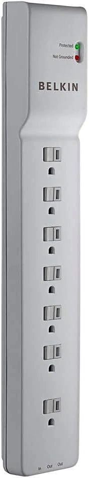 7-Outlet Surge Protector Power Strip with 12ft Cord