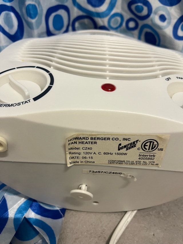 Comfort Zone Fan Heater - photo 4
