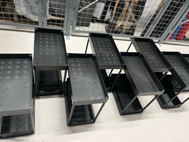 Black Plastic Storage Shelves – set 8