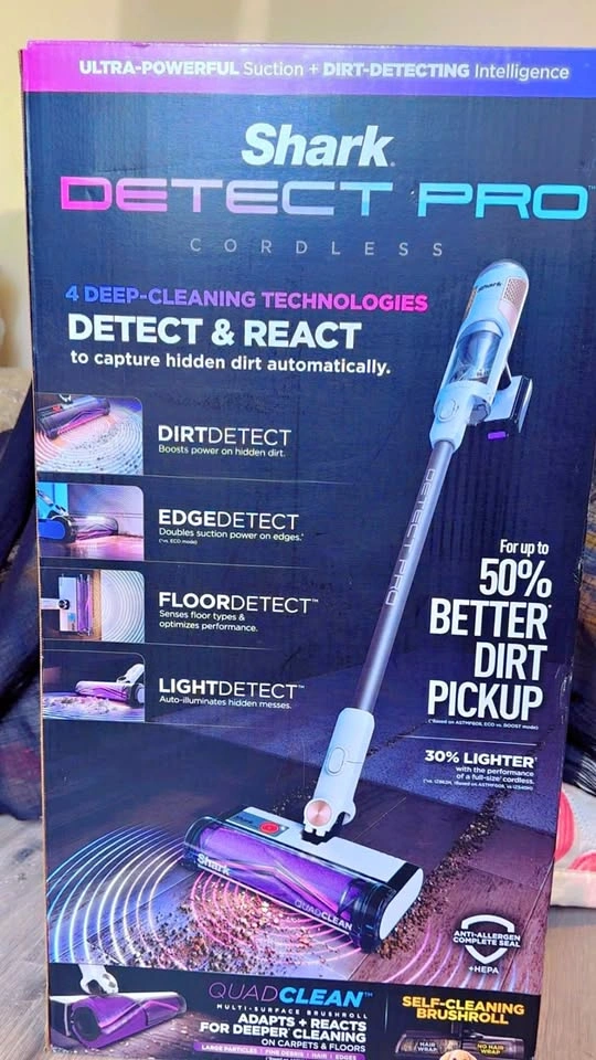New Shark Detect Pro Cordless Vacuum in box