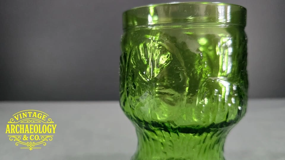Green Molded Glass Pitcher and 6 Tumblers by Bormioli Fidenza - photo 5