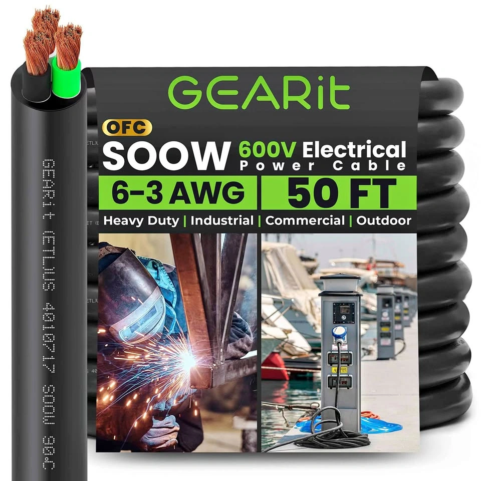 GEARit 6/3 6 AWG Portable Power Cable (50 Feet)