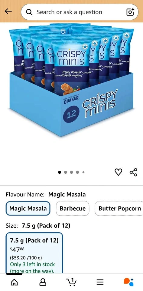 Crispy Minis Magic Masala Brown Rice Cakes Multipack (12 bags x