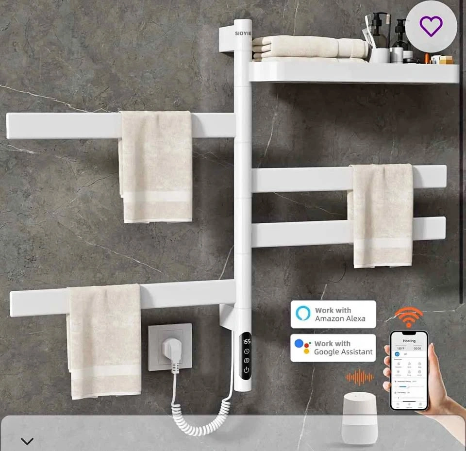 Smart Heated Towel Rack WiFi Alexa Google Assistant