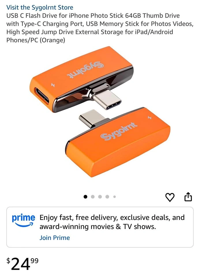 (New)64GB USB C Flash Drive for iPhone