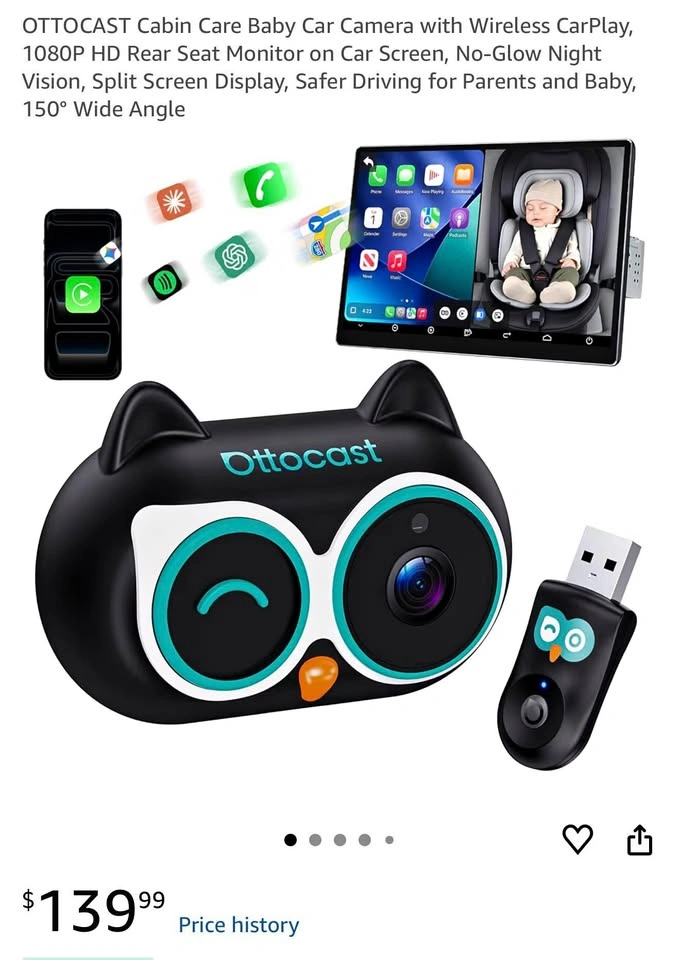 (New) Baby Car Camera with Wireless CarPlay
