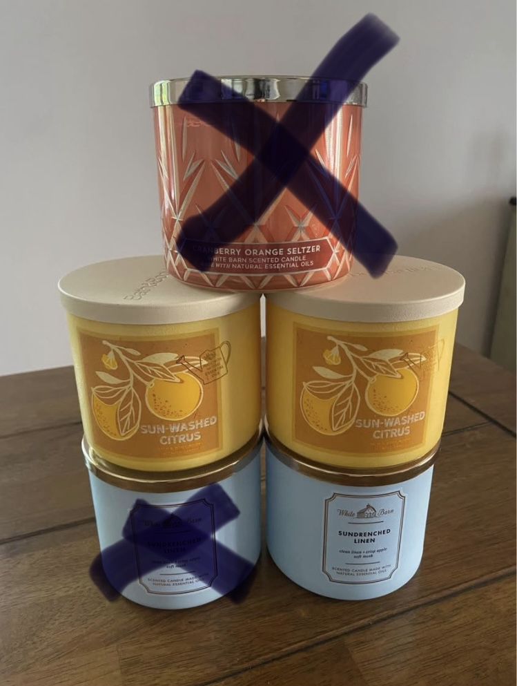 Set of 3 Bath & Body Works 3 Wicks