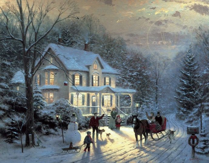 Limited Edition Thomas Kinkade "Home for the Holidays" Signed Pr