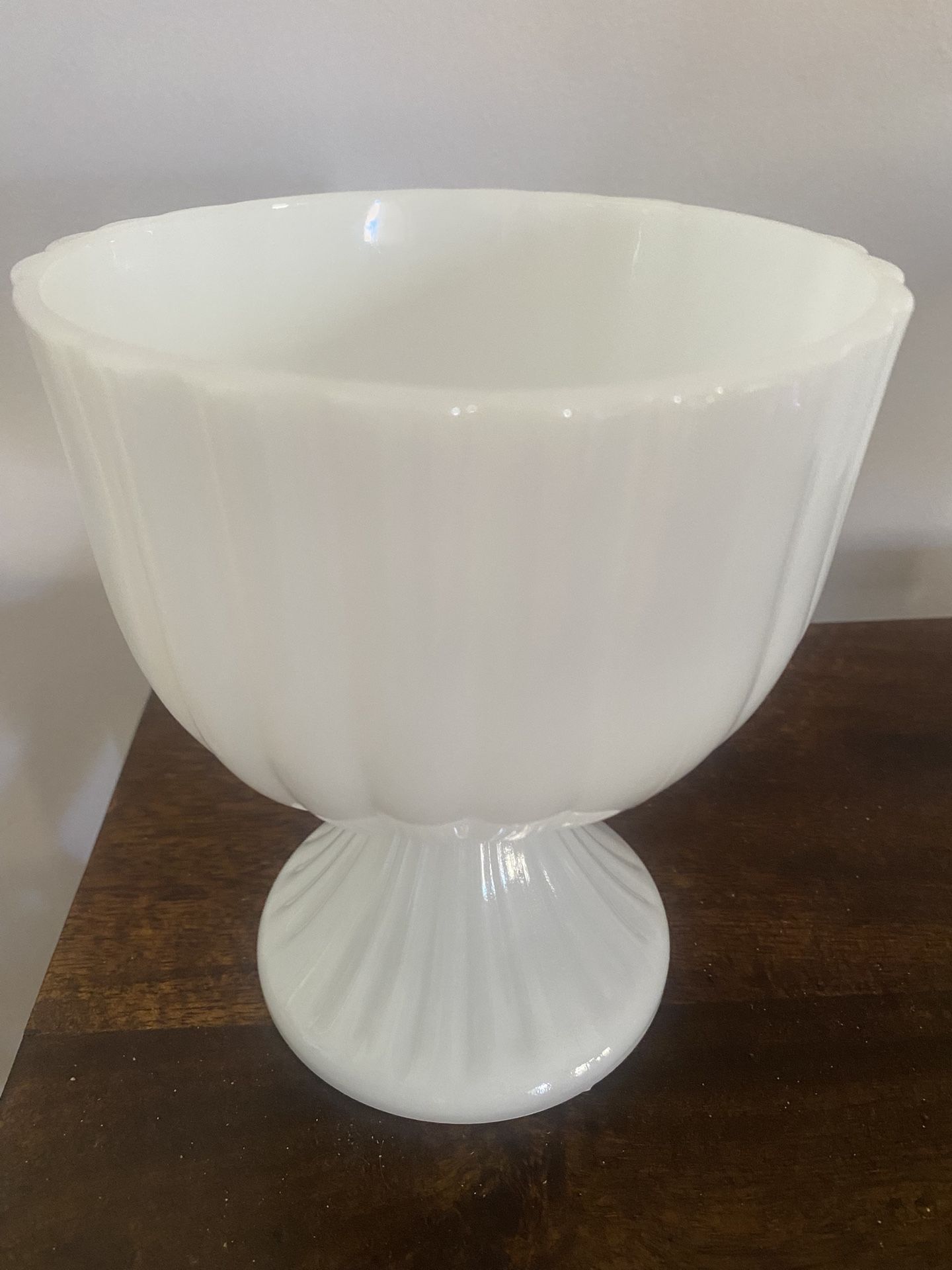 Vintage Milk Glass Compote Vase