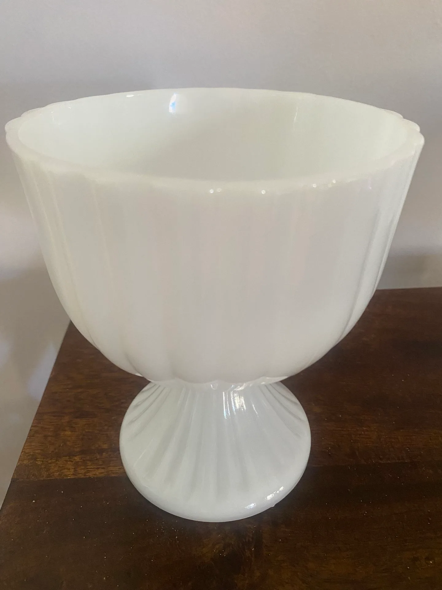 Vintage Milk Glass Compote Vase
