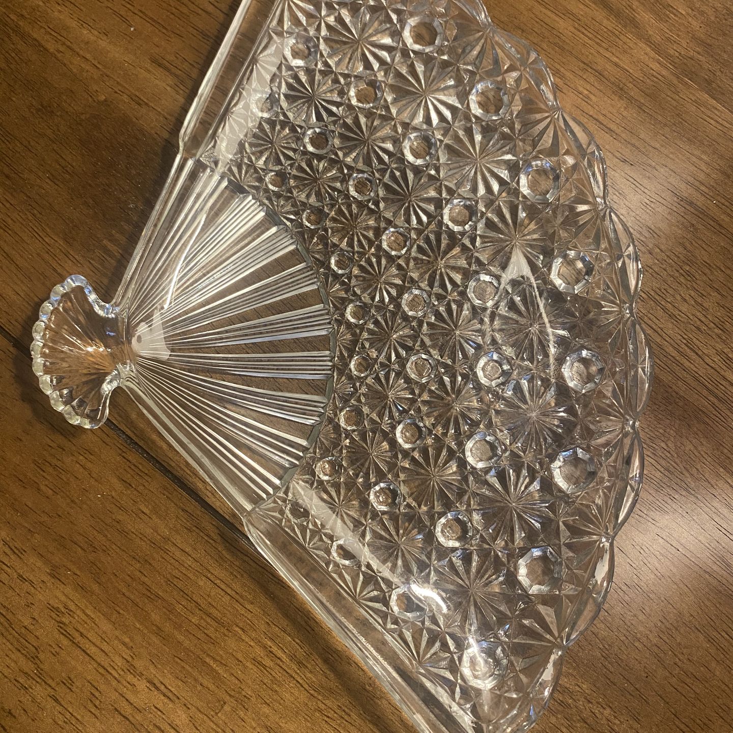 Beautiful Vintage Fenton Glass Fan Vanity Dish