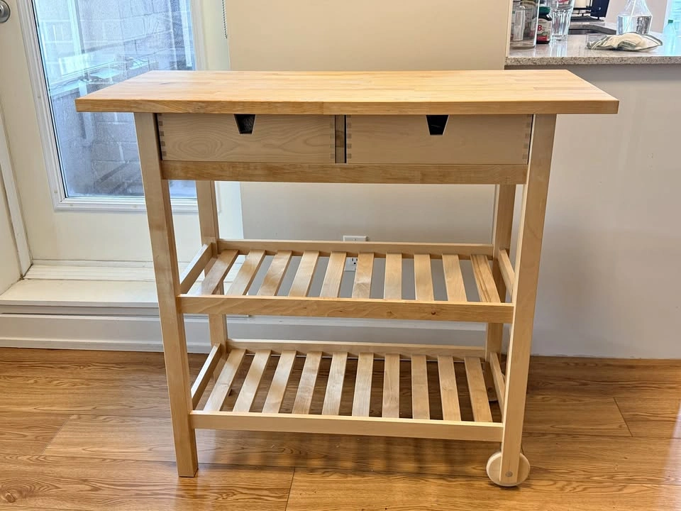 IKEA FÖRHÖJA Kitchen Cart Butcher Block on Wheels