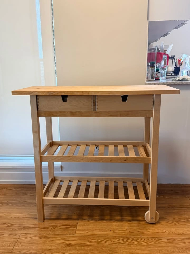 IKEA FÖRHÖJA Kitchen Cart Butcher Block on Wheels - photo 2