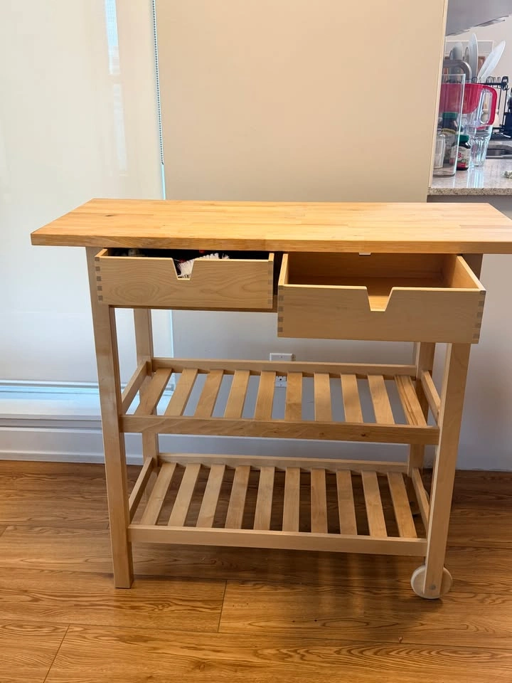IKEA FÖRHÖJA Kitchen Cart Butcher Block on Wheels - photo 5