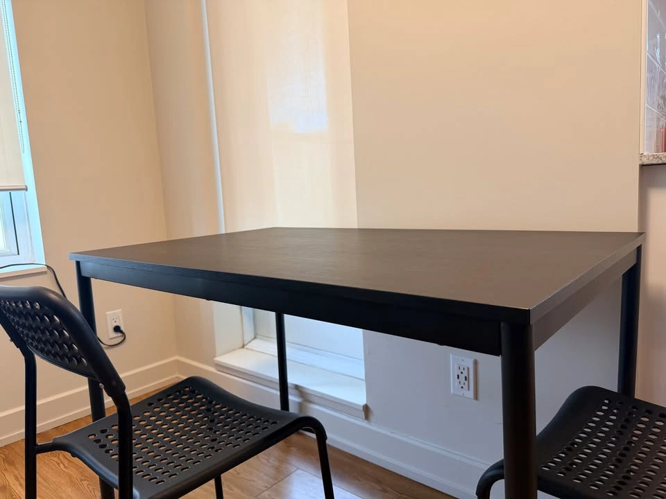 IKEA Dark Dining Table + 2 Black Chairs - photo 3