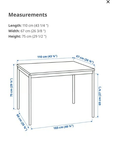 IKEA Dark Dining Table + 2 Black Chairs - photo 5