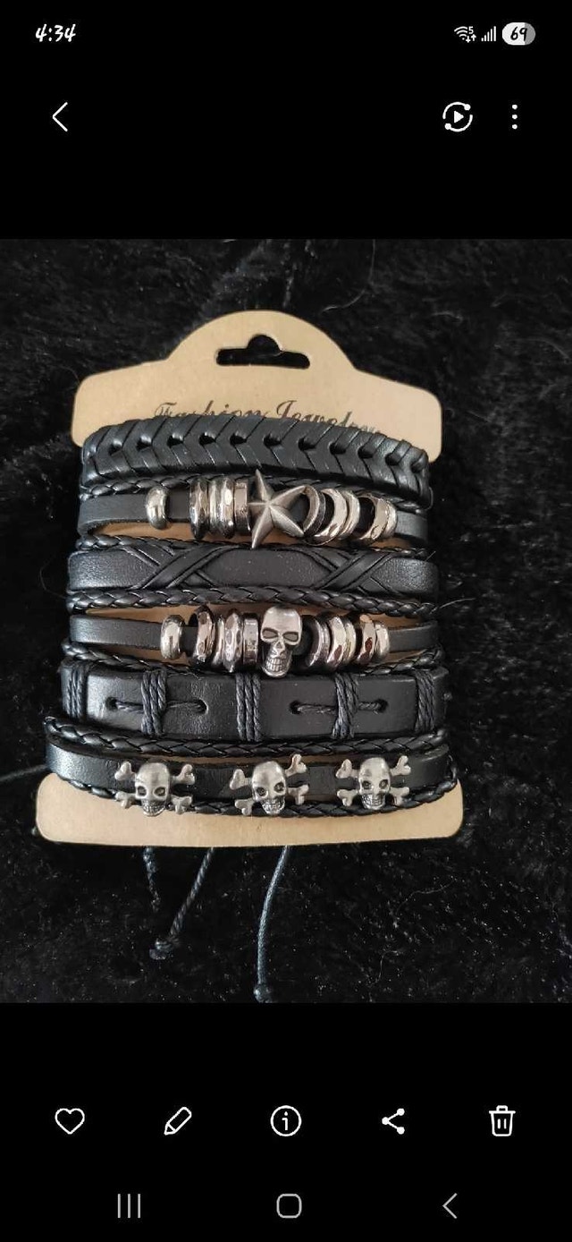 Goth/Punk Leather Cuff Bracelets