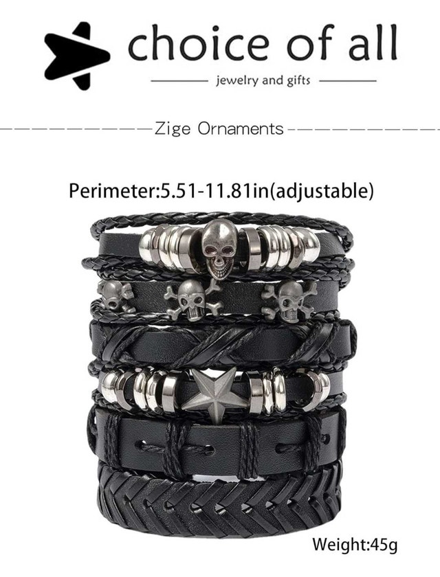 Goth/Punk Leather Cuff Bracelets - photo 4