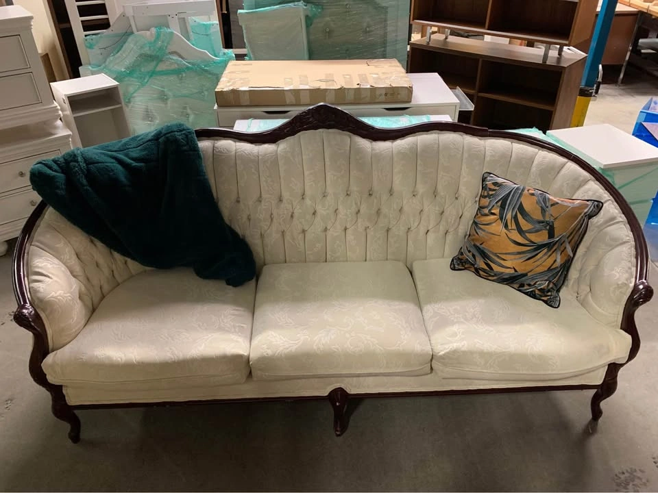 Vintage White Sofa - Like New Condition