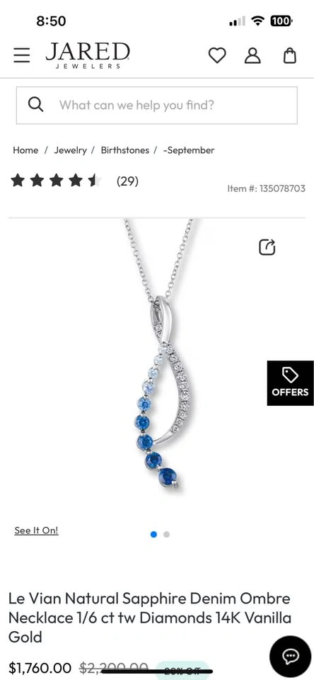 Sapphire/Diamond necklace from Jared - photo 4