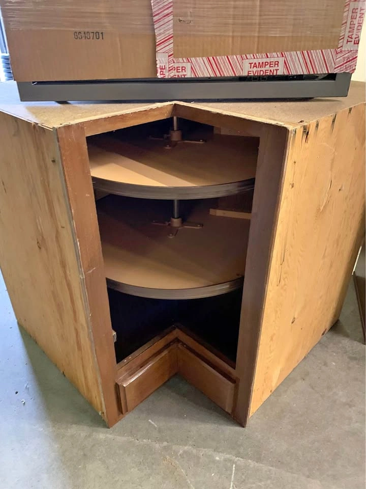 Corner Rotating Wood Kitchen Cabinet