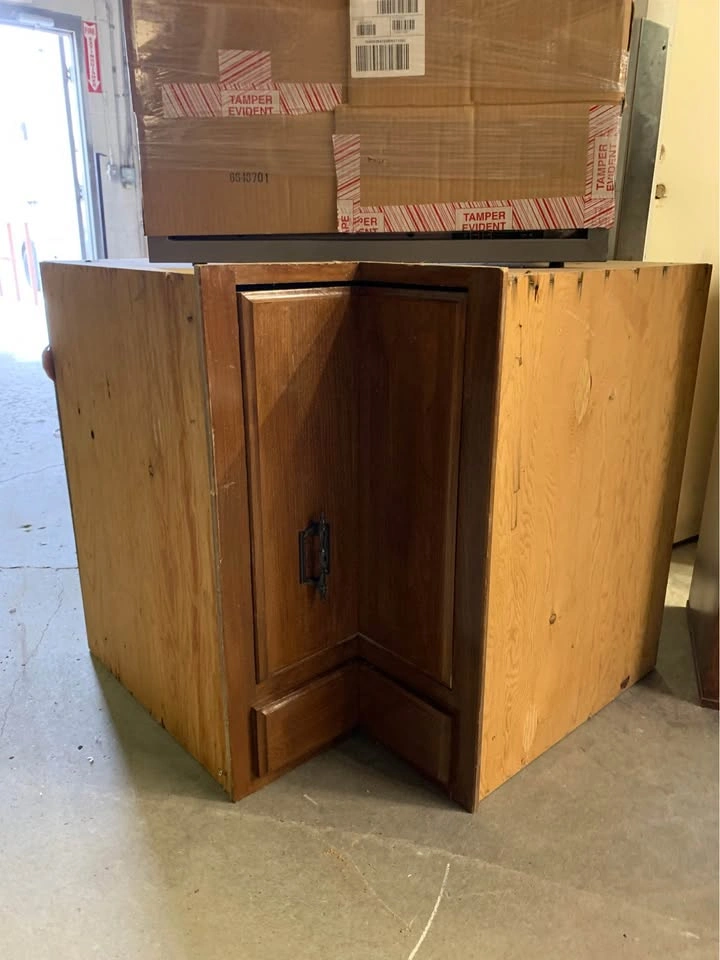 Corner Rotating Wood Kitchen Cabinet - photo 2