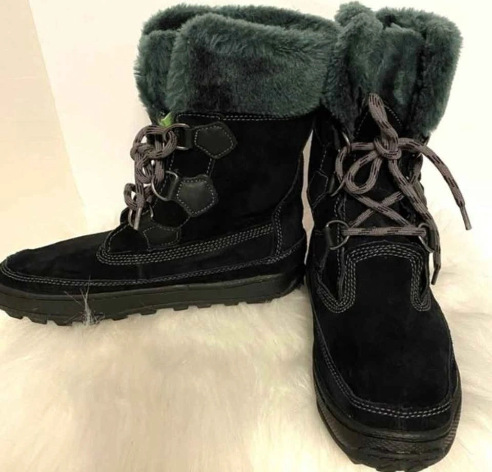 Timberland Women's Suede Winter Fuzzy Mukluk Boots Black size 6M - photo 3