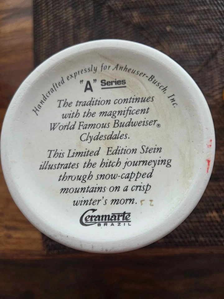 Budweiser Stein "A" Series Made by Ceramarte - photo 5