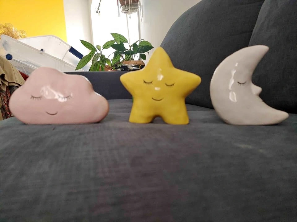 Cute Sleepy Cloud Star Moon Decor Set