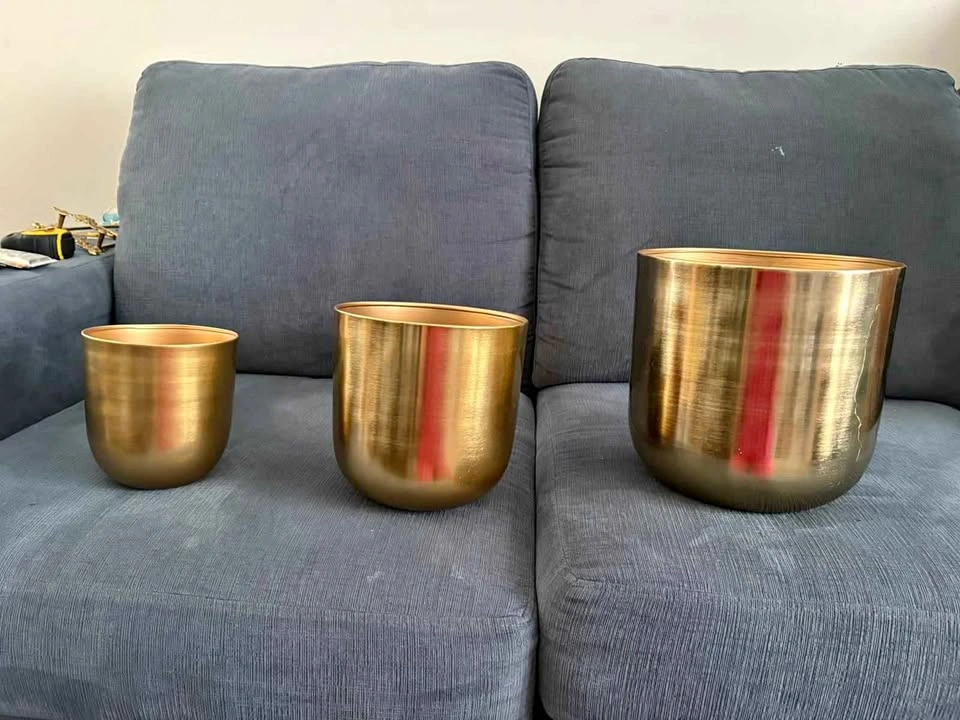 Gold Metal Floating Wall Planter Set (3-Pack)