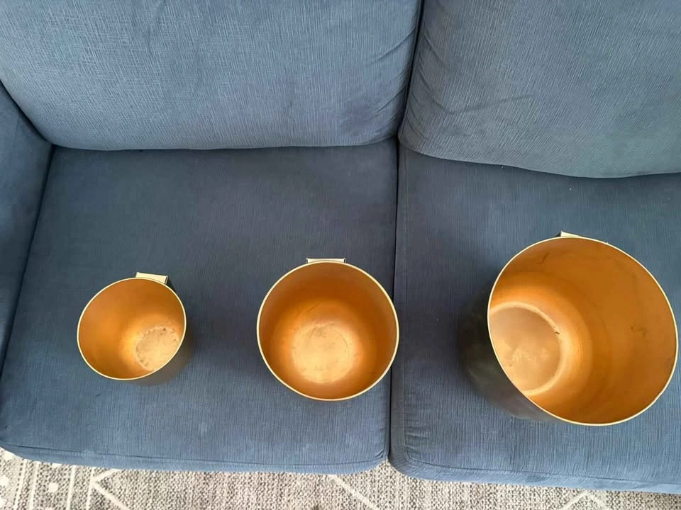 Gold Metal Floating Wall Planter Set (3-Pack) - photo 2