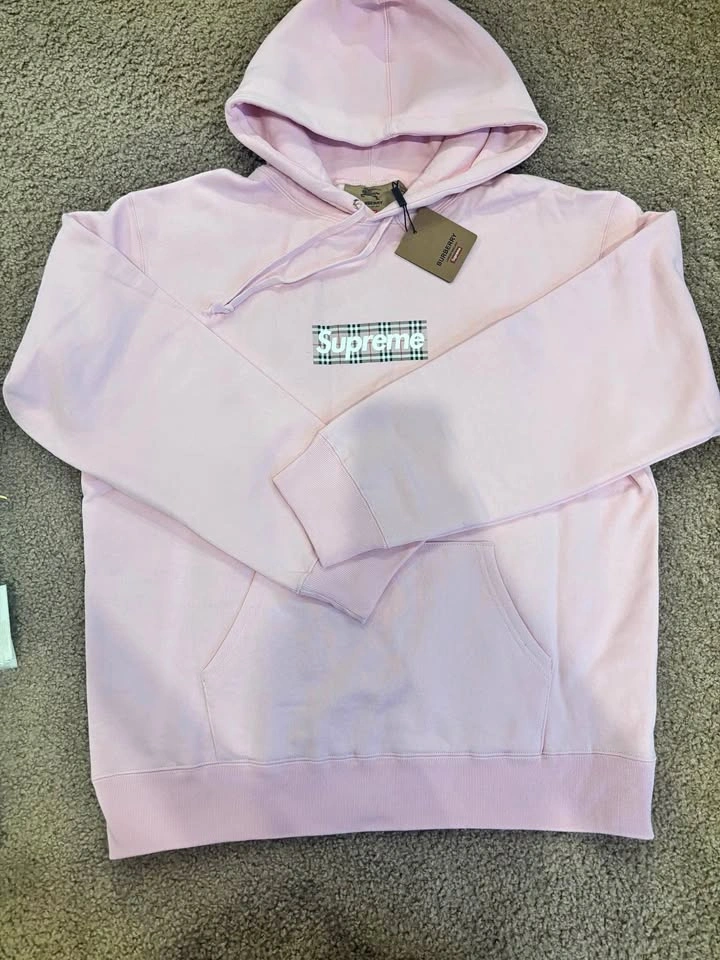 Supreme Burberry Pink Hoodie