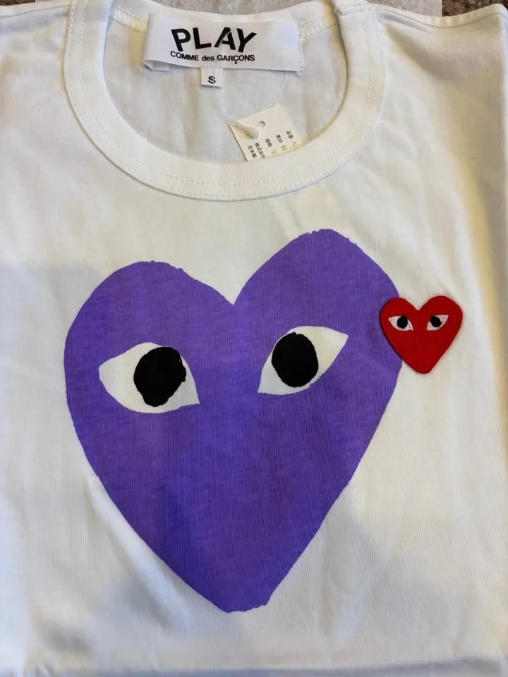 Comme des garçons white tee with Purple Heart - photo 3