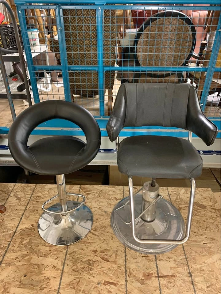 Black Hair Salon Chair & Adjustable Dining Chair