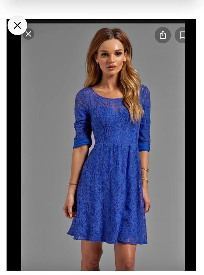 Brand New Free People Shake it Up Lace Dress Blue - Size Small