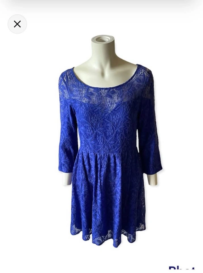 Brand New Free People Shake it Up Lace Dress Blue - Size Small - photo 2
