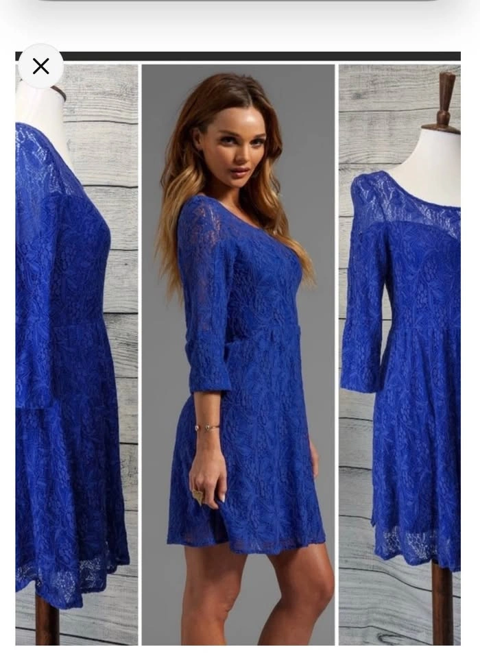 Brand New Free People Shake it Up Lace Dress Blue - Size Small - photo 3