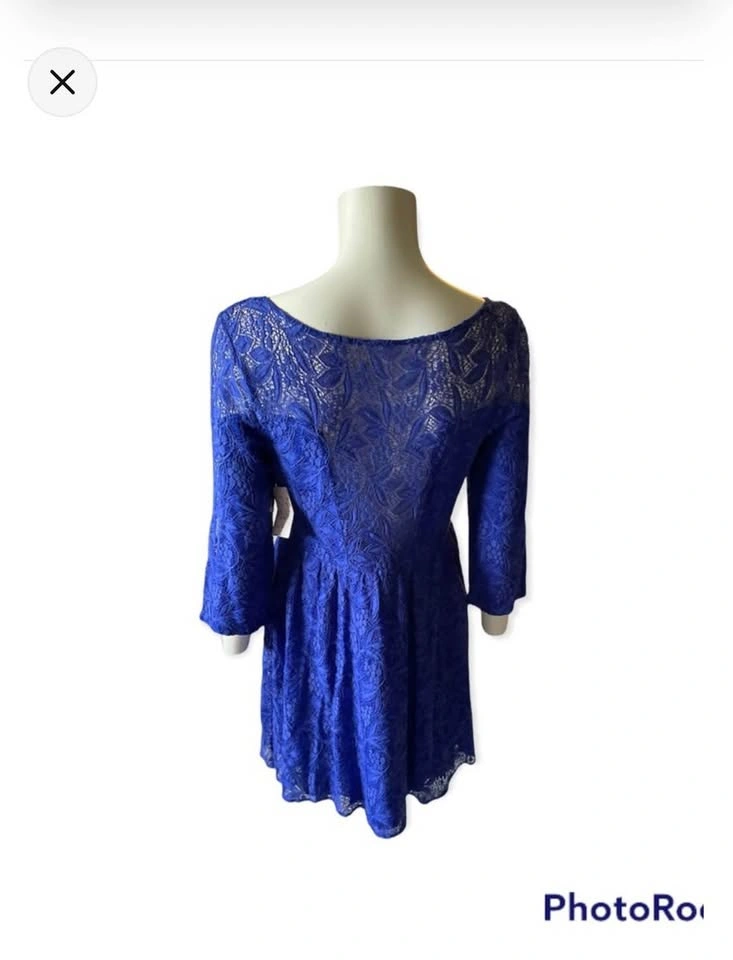 Brand New Free People Shake it Up Lace Dress Blue - Size Small - photo 4