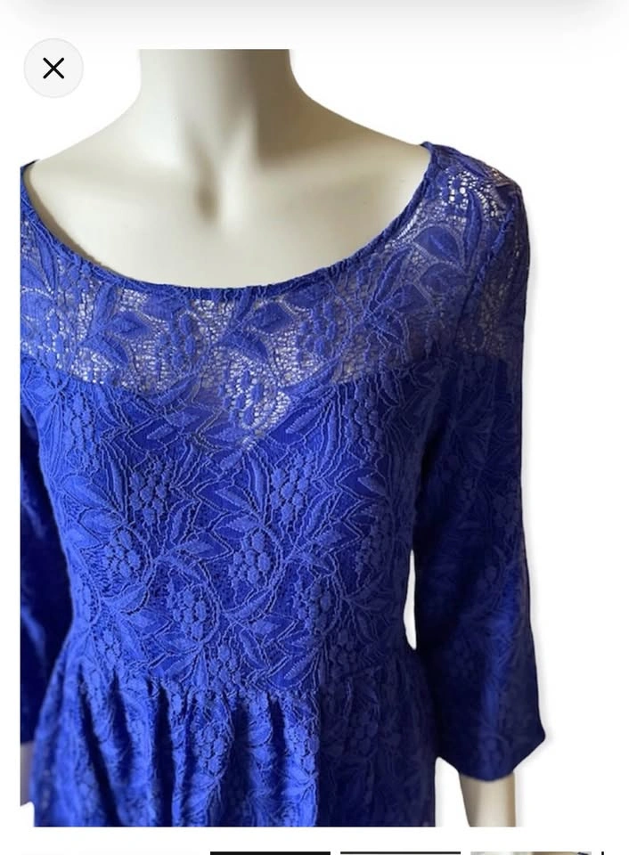 Brand New Free People Shake it Up Lace Dress Blue - Size Small - photo 5