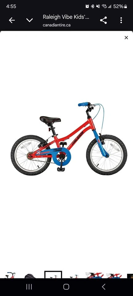Raleigh Vibe Kids' Bike, 16-in, Red